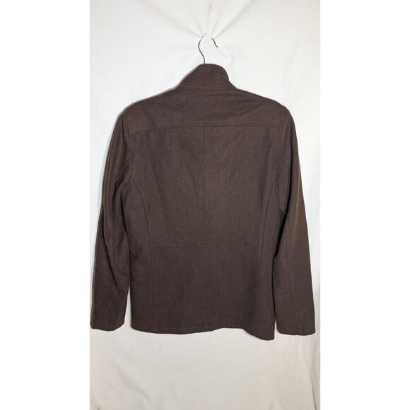 Vtg Guess Mens Wool Blend Military Jacket Coat Sz S Utility Field Pockets Brown - Picture 4 of 6